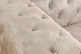 Fotoliu design Chesterfield, Catifea Bej Sampanie MODERN BAROCK