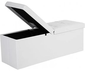 Bancheta Pliabila Amara, Cu Lada, Alba, 110 x 38 x 38 cm