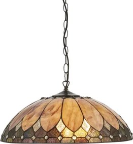 Endon 111929 - Lustru cu lanț Tiffany BROOKLYN 3xE27/10W/230V Ø 50 cm