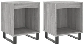 830745 vidaXL Noptiere, 2 buc., gri sonoma, 40x35x50 cm, lemn compozit