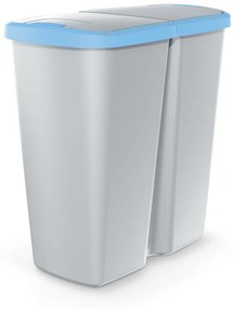 Coș de gunoi DUO gri, 45 l, albastru/gri