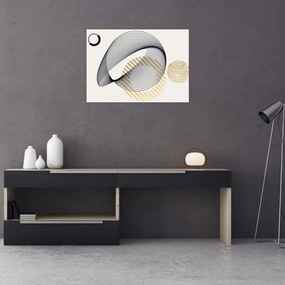 Tablou pe sticlă - Forme geometrice N⁰3 (70x50 cm)