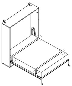 Kit somiera demontabila rabatabila, 2 randuri, 1400 | 1600 x 2000 mm, lamele lemn stratificat, negru (Dimensiuni: 1400x2000 mm)