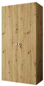 Dulap de haine 100 cm Parna 1 (Stejar artisan + Argintiu). 1125856