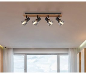 Plafoniera cu 4 spoturi directionabile design modern CLAUDE negru, maro