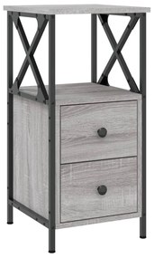 vidaXL Noptieră, gri sonoma, 34x35,5x70 cm, lemn compozit