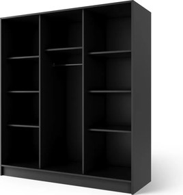 Dulap cu 3 usi Alarica 180x60x200 cm Alarica – Negru