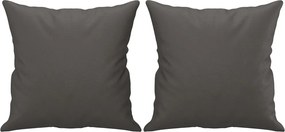 vidaXL Perne decorative, 2 buc., gri, 40x40 cm, piele ecologică