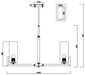 Candelabru 8 brate design modern Fortano MYMOD089PL-08BS