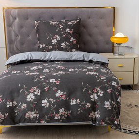 Lenjerie de pat din microfibra flanel BLOSSOM gri Dimensiune lenjerie de pat: 70 x 90 cm | 140 x 200 cm