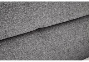 Pat matrimonial gri tapițat cu spațiu de depozitare cu somieră 160x200 cm Lotte – Meise Möbel