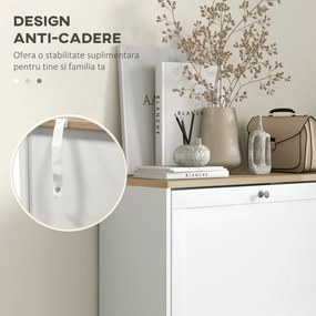 HOMCOM Dulap Îngust pentru Pantofi cu 3 Sertare și Rafturi Reglabile pe 2 Niveluri, 60x23,5x115 cm, Negru | Aosom Romania