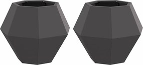 vidaXL Jardinieră 2 pcs Negru 50 x 50 x 40 cm Oțel