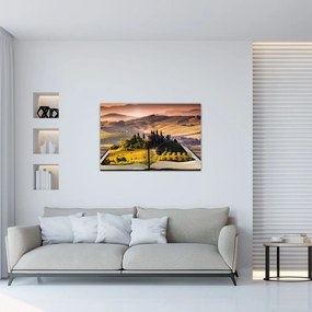 Tablou cu peisaj în carte (90x60 cm)