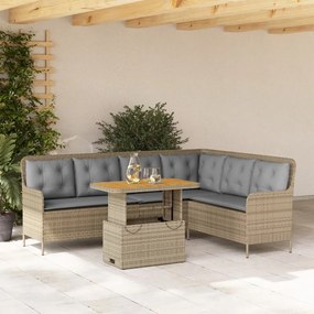 vidaXL Set canapele de grădină cu perne, 2 piese, bej, poliratan