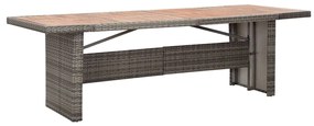 Masa de gradina, 240x90x74 cm, poliratan  lemn masiv de acacia 1, Maro