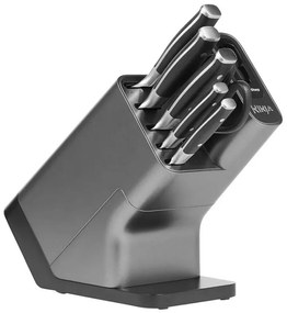Set cutite cu ascutitor si suport Ninja K32014EUUK, 6 piese, StaySharp, Design ergonomic, Argintiu/Negru