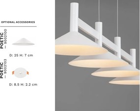 Lustra liniara cu 5 spoturi LED 2700K POETIC alb