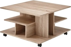 Masuta LEVKE LIGHT, stejar sonoma, PAL, 76x76x44 cm