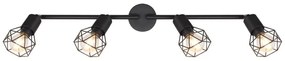 Plafoniera cu 4 spoturi design industrial XARA I negru