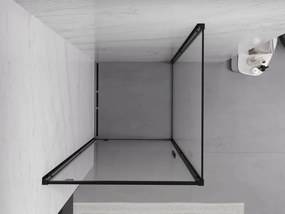Mexen Exo cabină de duș pivotantă 100 x 100 cm, transparentă, neagră - 8181-100-100-70-00