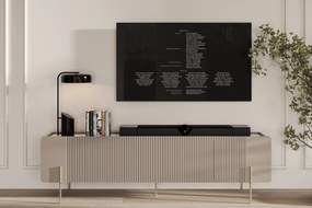 Dulap TV Malmi 200 cm pe bază de metal - cașmir / crem / picioare aurii