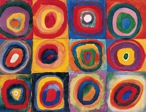 Color Study: Squares with Concentric Circles Reproducere, Kandinsky, (80 x 60 cm)