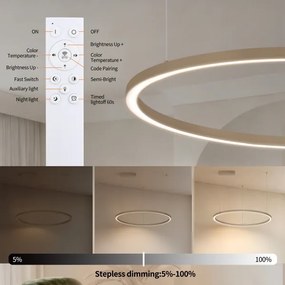 Brilagi - Lustră LED dimabilă pe cablu PORTOFINO LED/60W/230V Ø 80 cm bej + telecomandă