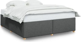 vidaXL Cadru de pat fără saltea, gri închis, 200x200 cm, textil