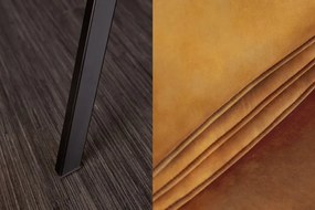 Set de 4 scaune moderne tapitate Amsterdam Retro, catifea galben mustar