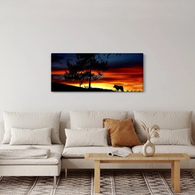 Tablou - Silueta unui lup (120x50 cm)
