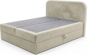 Pat tapițat boxspring FORENA 180x200 cm crem Saltea: Saltea cu arcuri Bonell