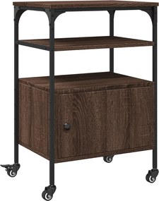 vidaXL Suport imprimantă, 3 niveluri, stejar maro, 50x40x76 cm, lemn