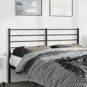 vidaXL Tăblie de pat metalică, negru, 150 cm