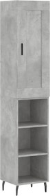 vidaXL Dulap înalt, gri beton, 34,5x34x180 cm, lemn prelucrat