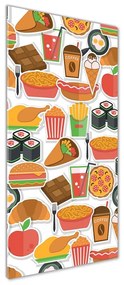 Tablou sticlă acrilică Consumul de fast-food