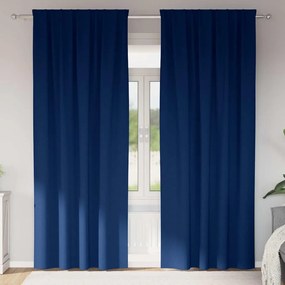 vidaXL Perdele cu perdele 2 pcs Albastru închis 225 x 140 cm Poliester