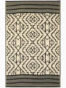 Covor reversibil pentru exterior din plastic reciclat Fab Hab Kilimanjaro Black, 120 x 180 cm, negru