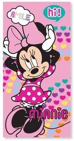 Disney Minnie Prosop de baie Hearts, Prosop de plajă 70x137 cm (Uscare Rapidă)