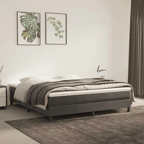 vidaXL Saltea de pat cu arcuri, gri închis, 160x220x20 cm, catifea