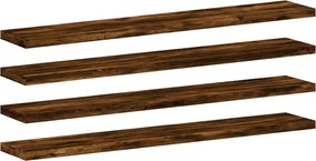 vidaXL Rafturi perete 4 buc. stejar fumuriu 60x10x1,5 cm lemn compozit