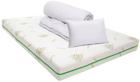 Pachet saltea Bedora Confort Relax Aloe Vera 120 x 200 cm + pilota + perna, spuma memory