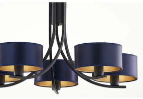 Jupiter 2101 - Lustră cu lanț ARTHUR 5xE27/15W/230V albastru/negru