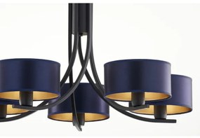 Jupiter 2101 - Lustră cu lanț ARTHUR 5xE27/15W/230V albastru/negru