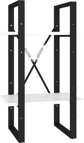 vidaXL Bibliotecă cu 2 rafturi, alb, 40x30x70 cm, PAL