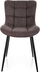 Scaun de dining tapitat ZEVORI, negru/cappuccino