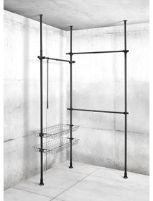 Suport pentru haine negru telescopic din metal Herkules – Wenko