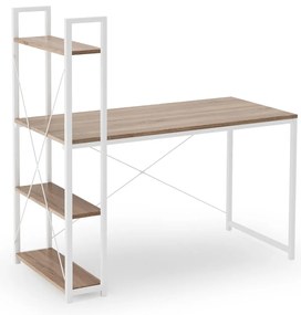 Masă PC Nover (stejar sonoma + alb). Promo -6%. 1028157
