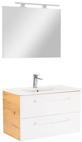 Mobilier complet de baie Vario Clam 80 stejar-alb