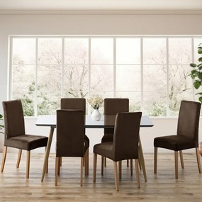 Restilo Husă pentru scaun Sento maro închis, 48 x48 x 58 + 10 cm, set de 4 bucăți